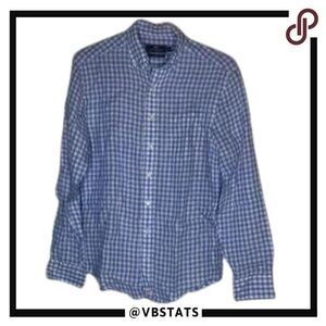 Vineyard Vines Classic Murray Shirt Pink-Blue-White Plaid in Size Small Linen